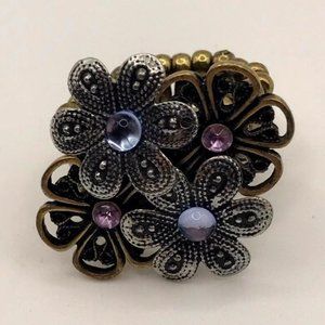 Fashion Stretch Ring Metal Flowers